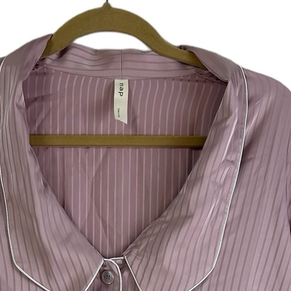 NAP The Lazy Cat Pajama Set Loungewear Vivid Pink SZ S Crop Top Wide Leg Silky - Picture 15 of 16